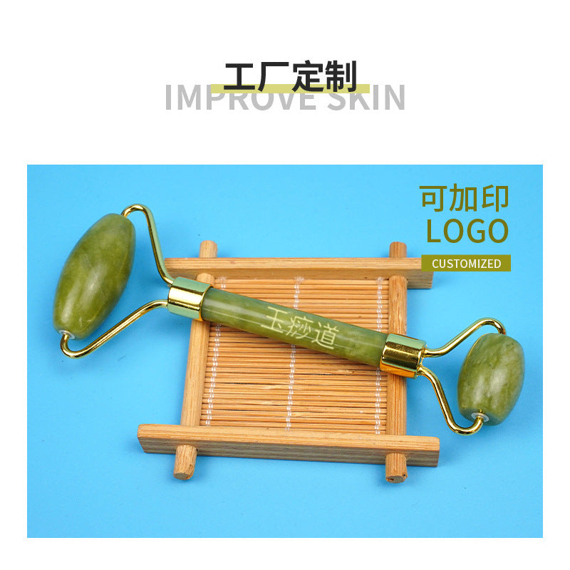 Cross-Border Wholesale Set of Jade Roller Massage Sticks, Double-Headed Meridian Beauty Salon Facial Massager, Factory Customization - image 4