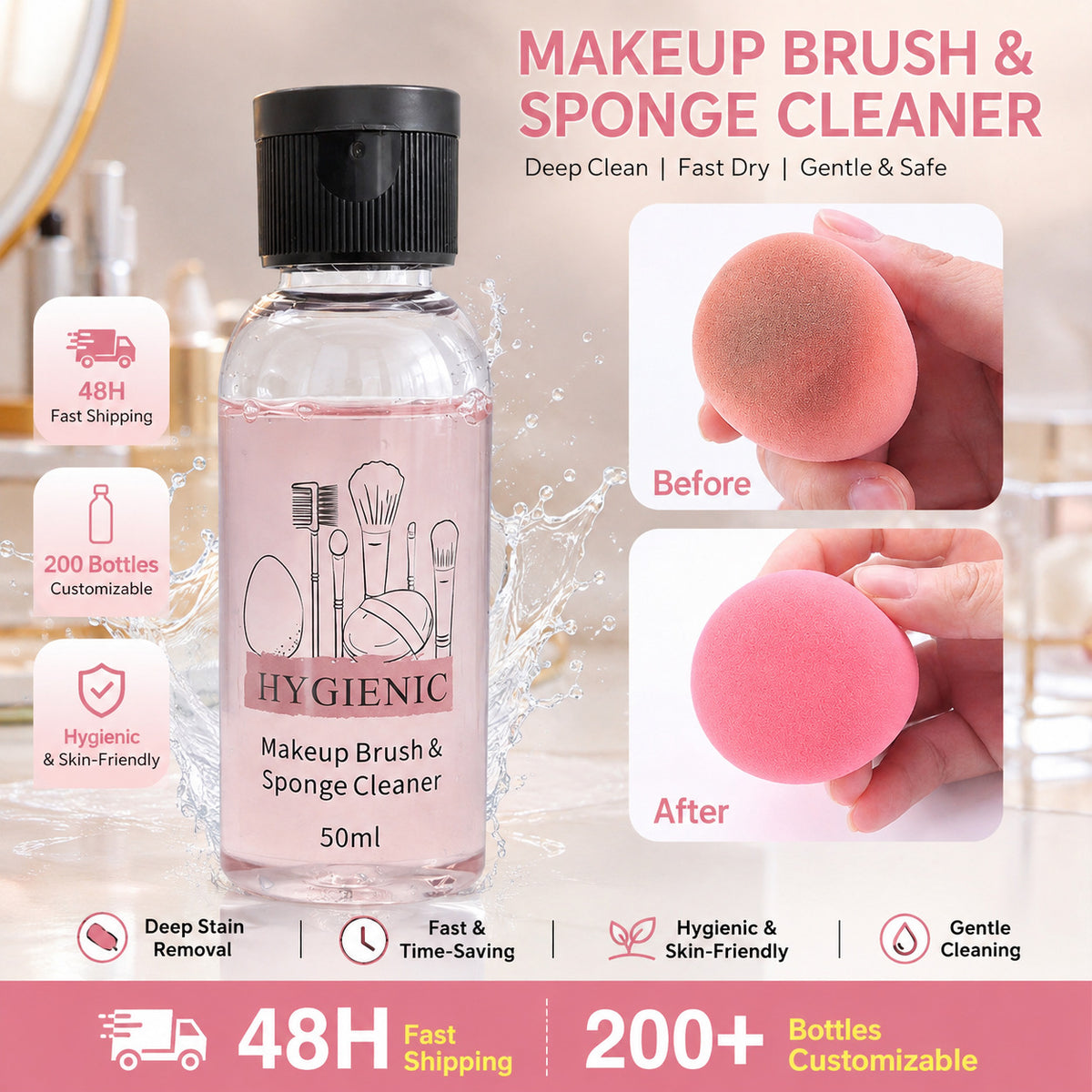 Powder puff cleaning liquid makeup brush beauty makeup egg decontamination cleaning water beauty makeup air cushion sponge egg tool cleaner - image 1