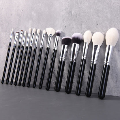 Cangzhou Animal Hair Makeup Brush Set of 15 Pieces Recommended by Professional Makeup Artists, Anmei Wool Eyeshadow and Powder Brushes - image 1