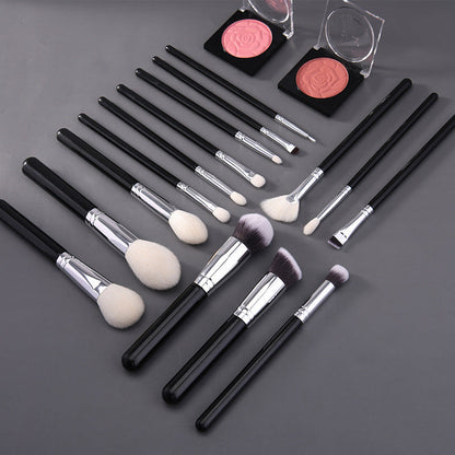 Cangzhou Animal Hair Makeup Brush Set of 15 Pieces Recommended by Professional Makeup Artists, Anmei Wool Eyeshadow and Powder Brushes - image 3
