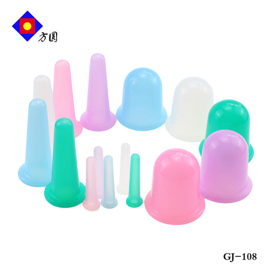 On behalf of labeling cross-border silicone cupping machine food grade moisture absorption cupping face beauty and health care suit massage cup - image 1