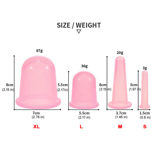 On behalf of labeling cross-border silicone cupping machine food grade moisture absorption cupping face beauty and health care suit massage cup - image 2