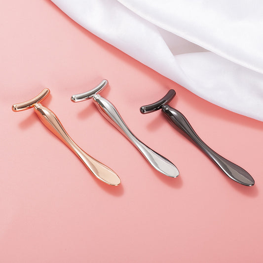 Eye Cream Stick Beauty Stick Eye Massage Stick Eye Cream Introduction Stick Eye Cream Spoon Face Cream Sub-pack Spoon T-shaped Metal Beauty - image 2
