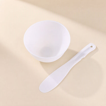 White silicone facial mask bowl set with mask-preparation tools - view 5