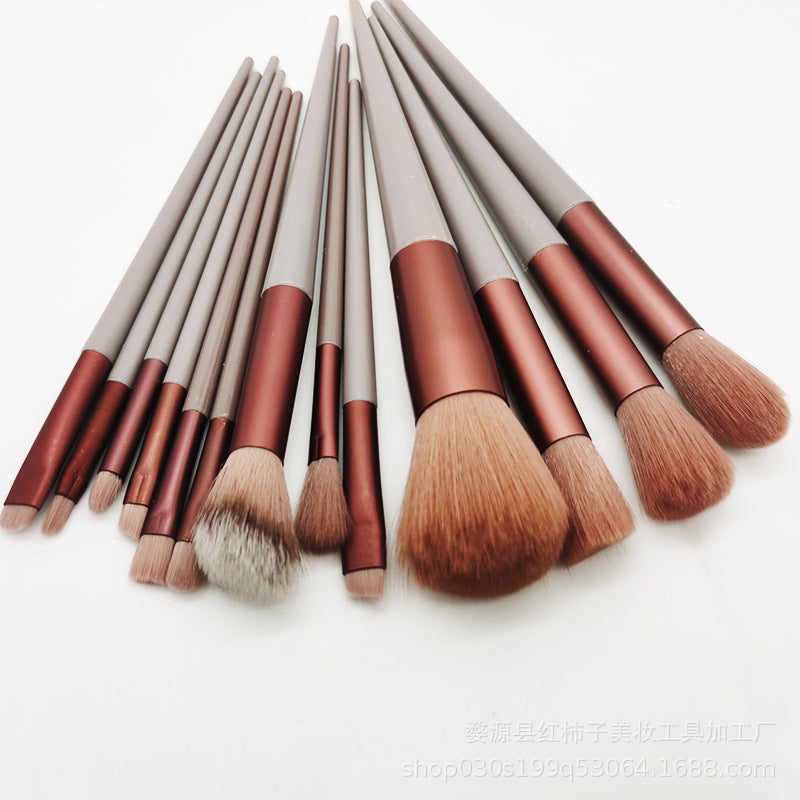 Beauty makeup four seasons green makeup brush suit bristles soft 13 blush eye shadow concealer foundation powder high-light brush - image 3