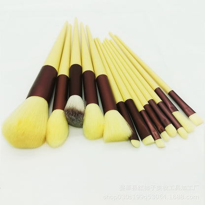Beauty makeup four seasons green makeup brush suit bristles soft 13 blush eye shadow concealer foundation powder high-light brush - image 4