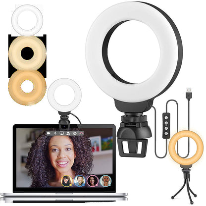 4inch Ring Light Mobile Phone Live Broadcast Beauty Mini Fill Light Computer Camera Video Conferencing Led Fill Light - image 3