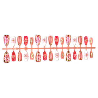 Floral Gradient Gold-plated Handmade Wearable Nails