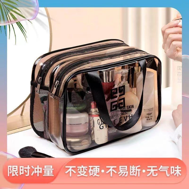 Wet and Dry Separation Cosmetic Bag, Travel Portable Cosmetics Bag, Cosmetic Toiletry Bag, Pvc Double-Layer Waterproof Cosmetics Bag - image 2