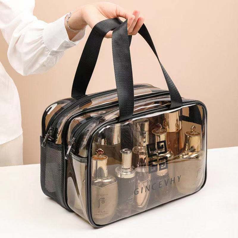 Wet and Dry Separation Cosmetic Bag, Travel Portable Cosmetics Bag, Cosmetic Toiletry Bag, Pvc Double-Layer Waterproof Cosmetics Bag - image 3