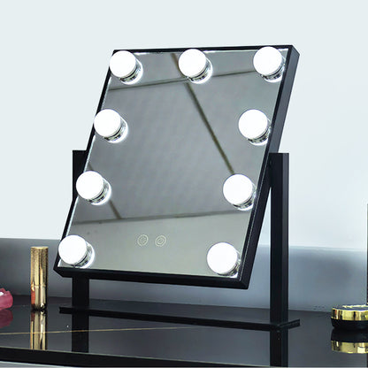 Hollywood led makeup mirror desktop dressing mirror 9 bulb with lamp bedroom desktop mirror gift European and American style - image 3