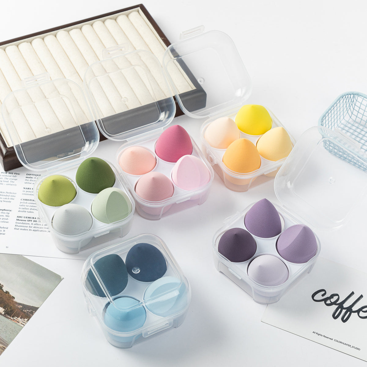 Cross-Border Beauty Sponge Set, Non-Latex Floating Bottle Powder Puff, Sponge Cushion Makeup Sponge, Non-Powder-Absorbing, Dual-Use for Dry and Wet Application - image 1