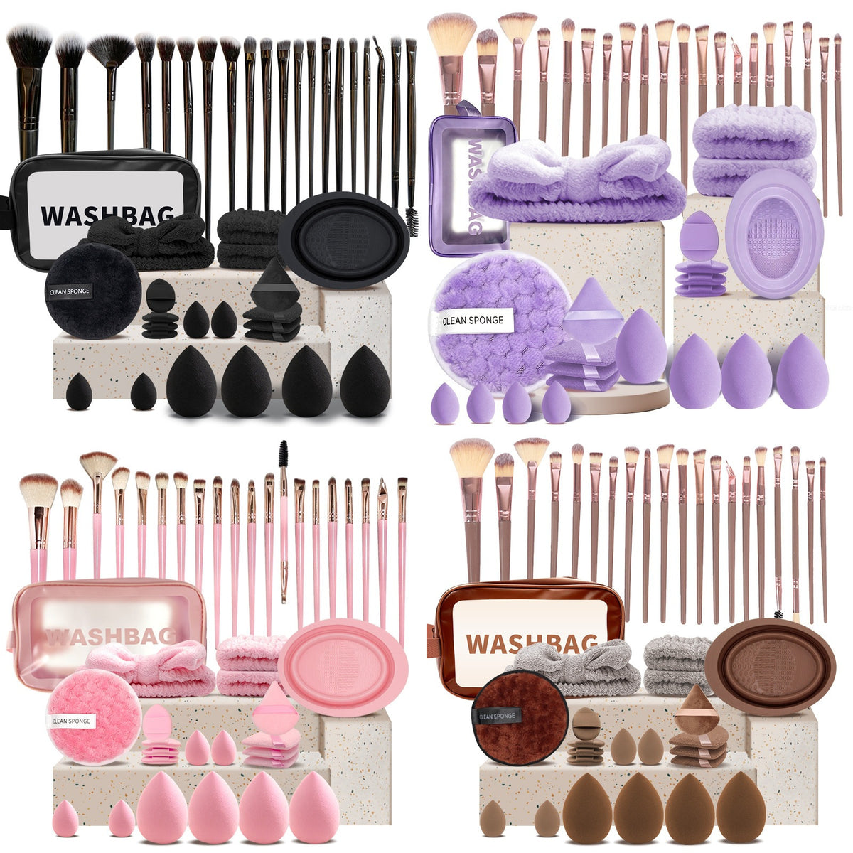 Cross-Border Beauty Sponge Set, Non-Latex Floating Bottle Powder Puff, Sponge Cushion Makeup Sponge, Non-Powder-Absorbing, Dual-Use for Dry and Wet Application - image 4