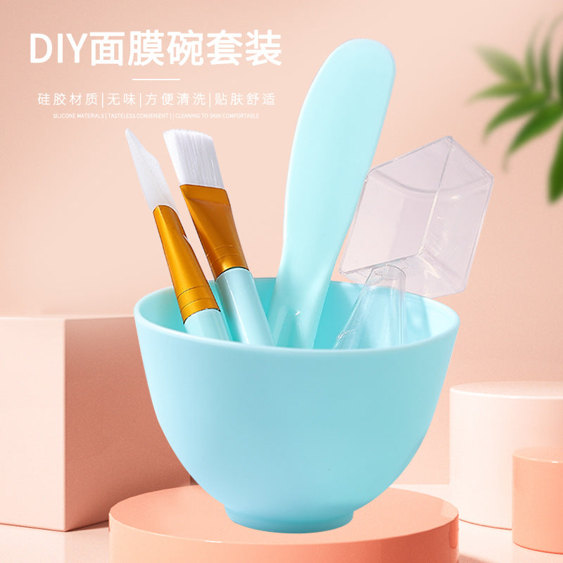 DIY homemade mask tool set silicone mask brush mask bowl soft brush 5-piece set film adjustment stick spot - image 1