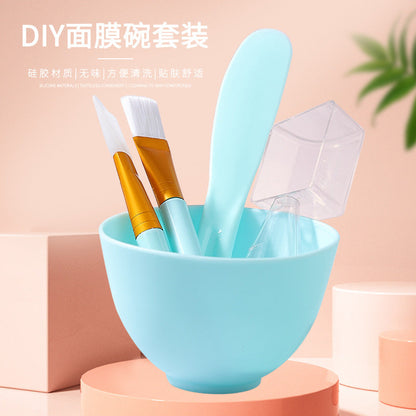 DIY homemade mask tool set silicone mask brush mask bowl soft brush 5-piece set film adjustment stick spot - image 1