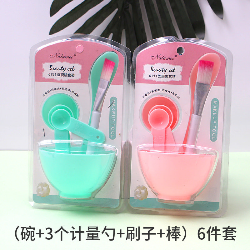 Facial mask Bowl set and brush six-piece set facial mask brush stick DIY facial mask beauty makeup makeup makeup tools - image 1