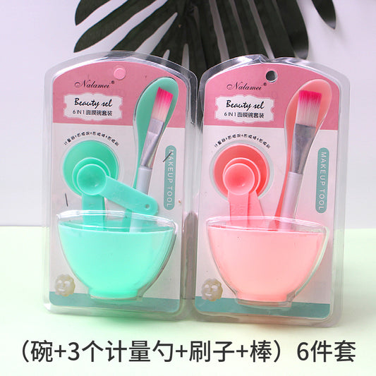 Facial mask Bowl set and brush six-piece set facial mask brush stick DIY facial mask beauty makeup makeup makeup tools - image 1