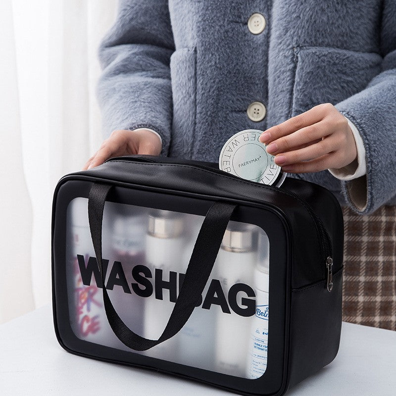 Pu Waterproof Toiletry Bag for Business Trips, Travel, Skin Care Product Storage Bag, Cosmetic Bag, Large Capacity Portable Toiletry Bag for Women - image 1