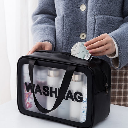 Pu Waterproof Toiletry Bag for Business Trips, Travel, Skin Care Product Storage Bag, Cosmetic Bag, Large Capacity Portable Toiletry Bag for Women - image 1