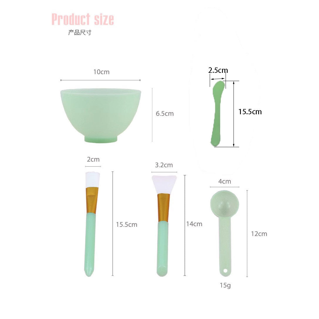 Zipper bag pp bowl silicone mask brush film rod measuring spoon beauty mask Bowl set multi-color combination optional - image 4
