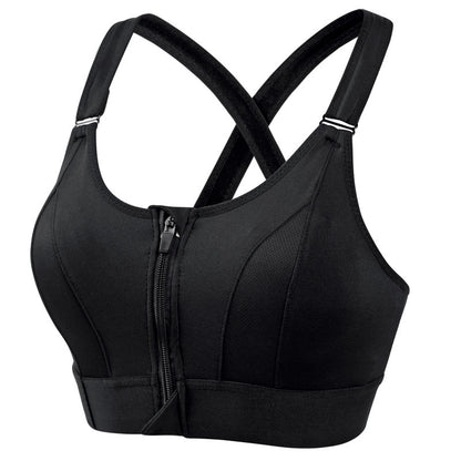 Cross-border Adjustable Front Zipper Sports Bra Shockproof Non-rimmed Vest Yoga Cross Beauty Back Underwear Women's Large Size - image 5