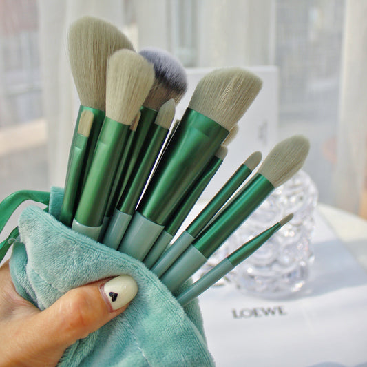 Beginner 13 Makeup Brush Set Full Set of Super Soft Eye Paint Students Affordable Storage Portable - image 2