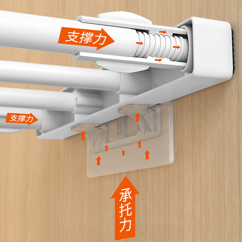 Wardrobe Nail-free Retractable Storage Partition Kitchen Partition Board Dormitory Cabinet Cabinet Layered Rack Bathroom Storage Rack - image 4