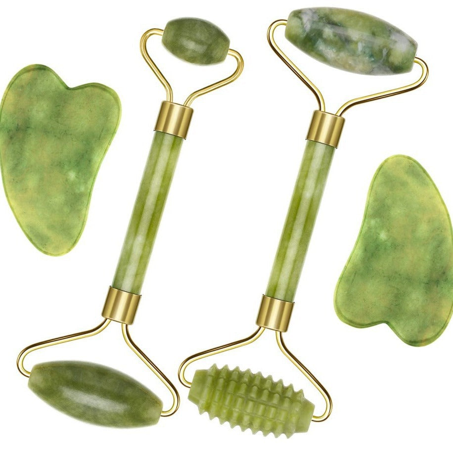 Factory direct supply natural jade beauty container massager facial roller Jade beauty instrument beauty Jade scraping tablets - image 1