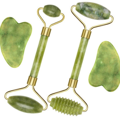 Factory direct supply natural jade beauty container massager facial roller Jade beauty instrument beauty Jade scraping tablets - image 1