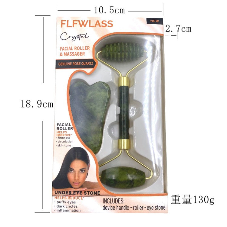 Factory direct supply natural jade beauty container massager facial roller Jade beauty instrument beauty Jade scraping tablets - image 4