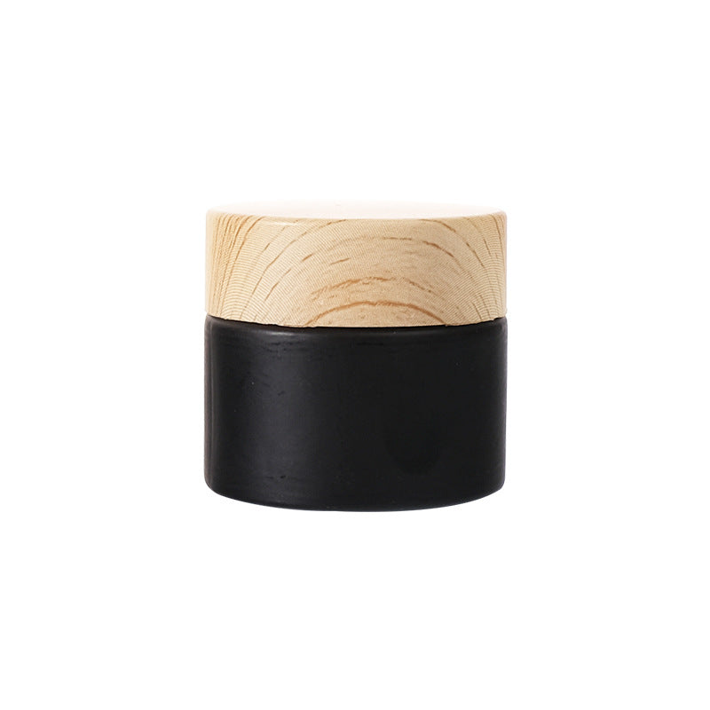 Cream Bottle with Glass Wood Grain Lid, Face Cream and Eye Cream Bottle, Black Cream Refillable Empty Bottle, Travel Cosmetics Sample Bottle - image 5