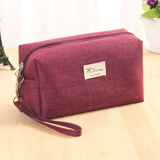 Oxford Cloth Hand Makeup Bag Women's Simple Small Square Bag Portable Large Capacity Cosmetic Storage Bag Wholesale Printable - image 1