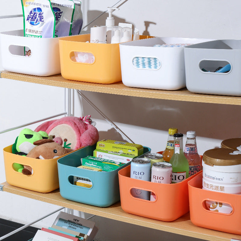 Huisi Household Storage Basket Kitchen Organizing Basket Cosmetic Mask Storage Box Desktop Cosmetic Box Sundries Storage Box - image 2