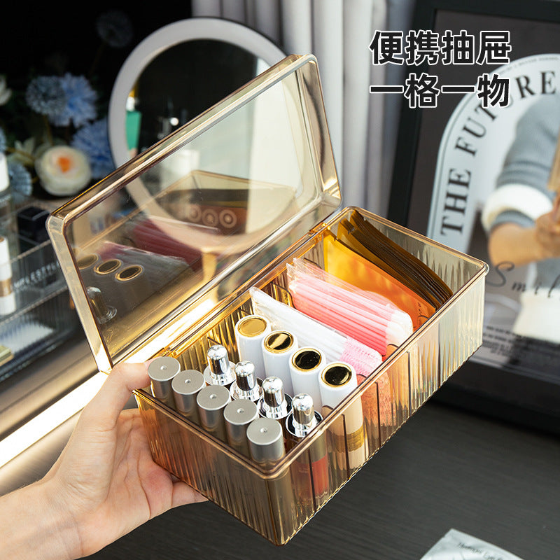 Transparent Eyelashes and Manicure Cosmetics Storage Box with Lid Design Dustproof Large Capacity Classy Generous Acrylic Jewelry - image 3