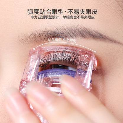Xiaohongshu same style curling non-leather factory direct portable glitter powder wide-angle partial eyelash curler for beginners - image 2