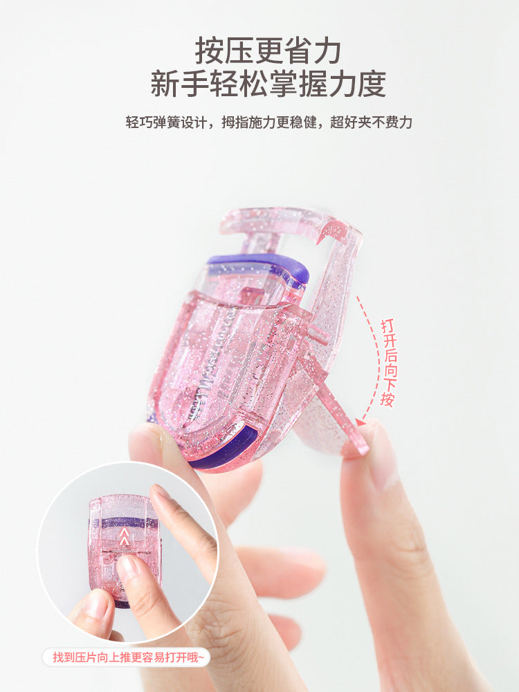 Xiaohongshu same style curling non-leather factory direct portable glitter powder wide-angle partial eyelash curler for beginners - image 4