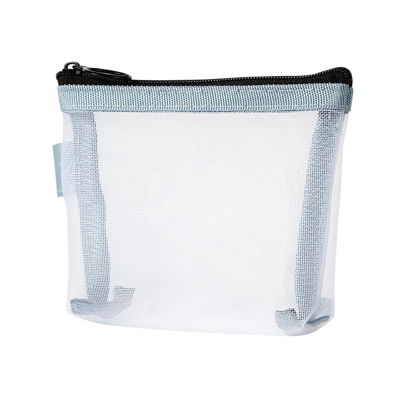 Transparent Mesh Storage Bag Portable Compact Coin Purse Cosmetic Storage Bag Key Card Storage Bag - image 5
