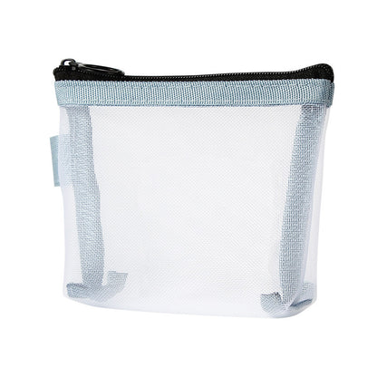 Transparent Mesh Storage Bag Portable Compact Coin Purse Cosmetic Storage Bag Key Card Storage Bag - image 5