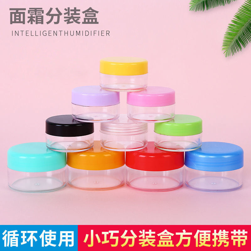 Small Plastic Bottle with Lid Transparent Trial Cream Sub-Bottled Mini Ointment Box Cream Nail Art Empty Bottle Round Box - image 1