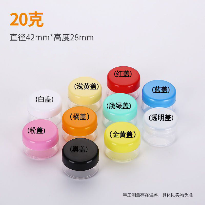 Small Plastic Bottle with Lid Transparent Trial Cream Sub-Bottled Mini Ointment Box Cream Nail Art Empty Bottle Round Box - image 2