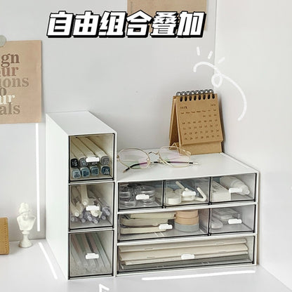 Acrylic Storage Box Desktop Drawer Type Plastic Household Supplies Makeup Storage Box Dormitory Table Dust-proof Finishing - image 2