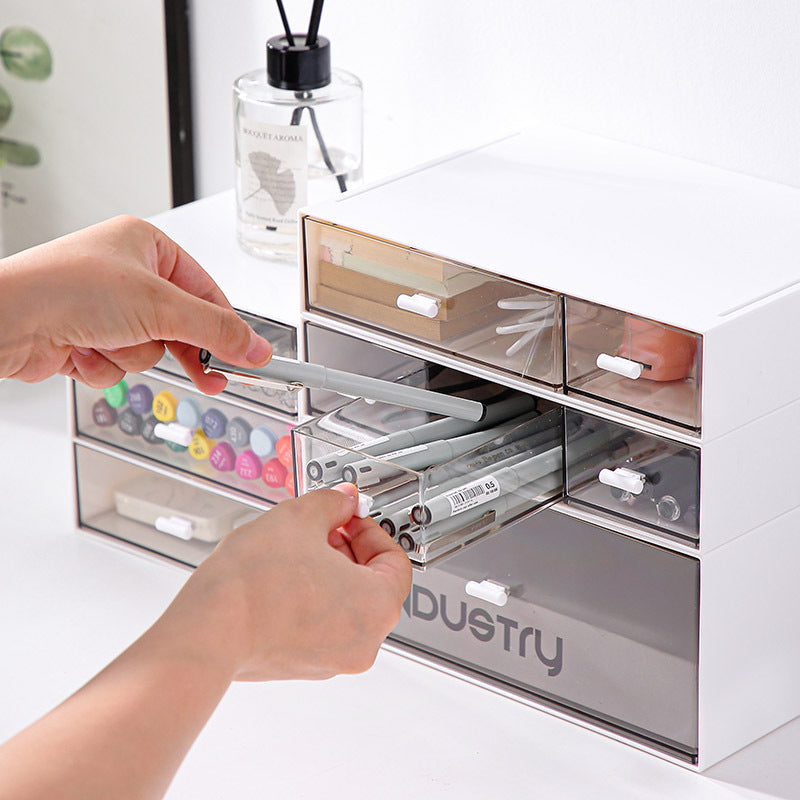 Acrylic Storage Box Desktop Drawer Type Plastic Household Supplies Makeup Storage Box Dormitory Table Dust-proof Finishing - image 3