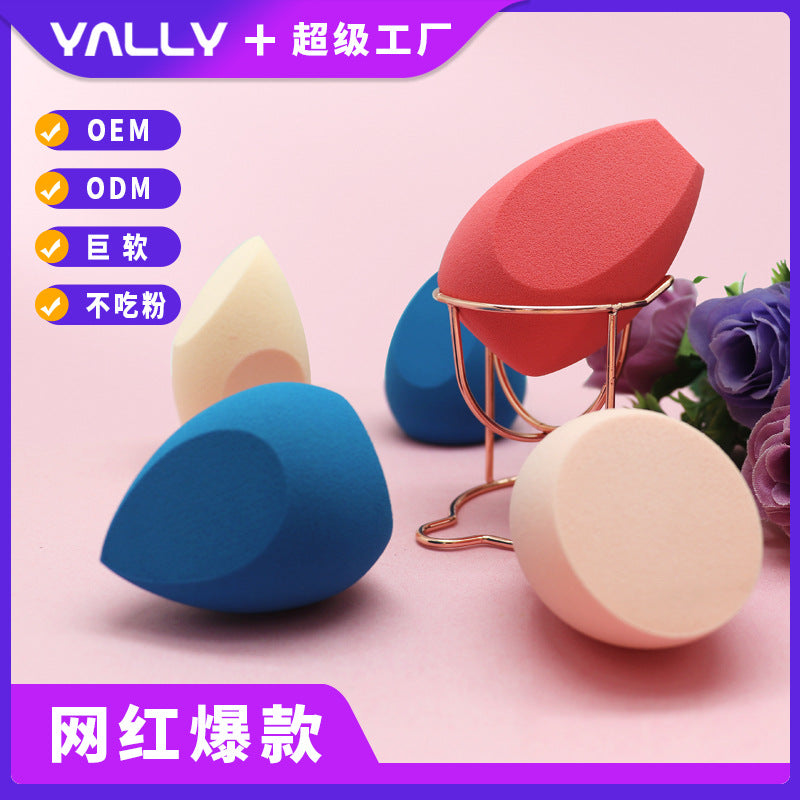 Makeup Sponge with Water Drop Shape and Diagonal Cut, Suitable for Both Dry and Wet Use, Does Not Absorb Powder, Hydrophilic, Non-Latex, Ultra-Soft Makeup Sponge - image 1