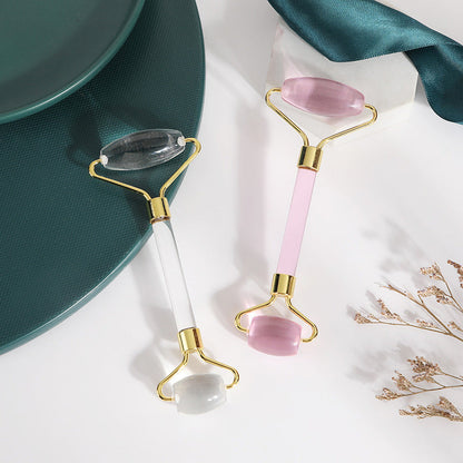 Jade roller massager powder Crystal roller household facial double roller non-resin scraping massager wholesale - image 4