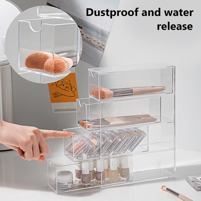 Acrylic Storage Box Plastic Transparent Makeup Brush Storage Box Desktop Dust-Proof Drawer-Type Glasses Display Box - image 1
