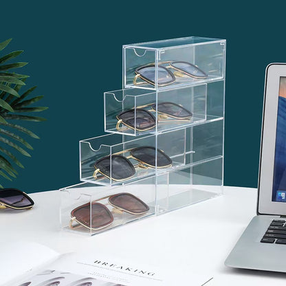 Acrylic Storage Box Plastic Transparent Makeup Brush Storage Box Desktop Dust-Proof Drawer-Type Glasses Display Box - image 2