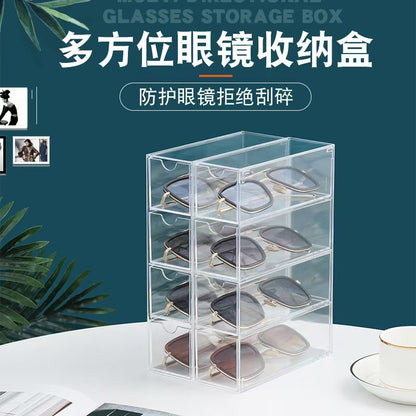 Acrylic Storage Box Plastic Transparent Makeup Brush Storage Box Desktop Dust-Proof Drawer-Type Glasses Display Box - image 4