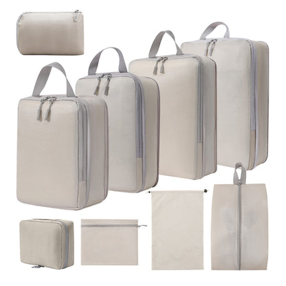 Travel Compression Storage Bag 9-Piece Set, Business Trip Luggage Folding Storage Bag, Makeup and Toiletries Classification Drawstring Shoe Bag - image 3