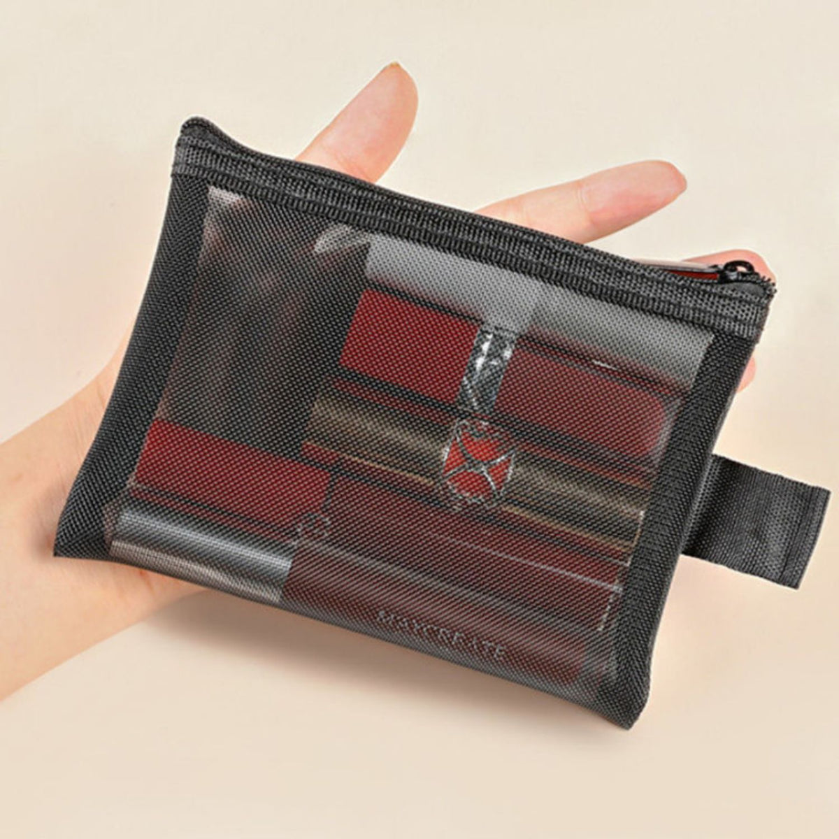 Nylon Mesh Portable Cosmetic Bag Large Capacity Toiletry Bag Multifunctional Travel Cosmetics Storage Bag Customized Wholesale - image 1