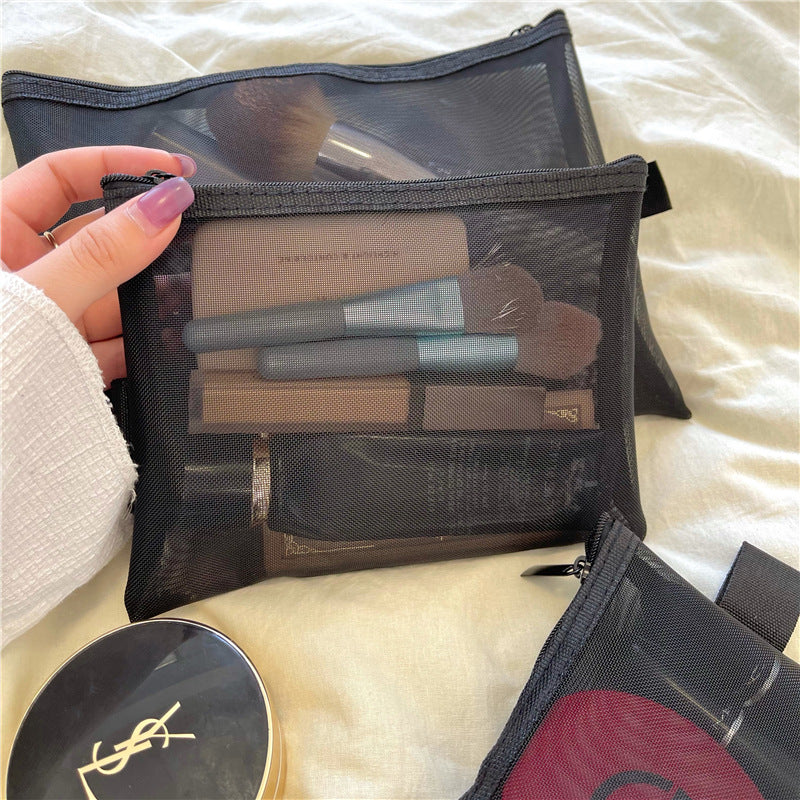 Nylon Mesh Portable Cosmetic Bag Large Capacity Toiletry Bag Multifunctional Travel Cosmetics Storage Bag Customized Wholesale - image 3